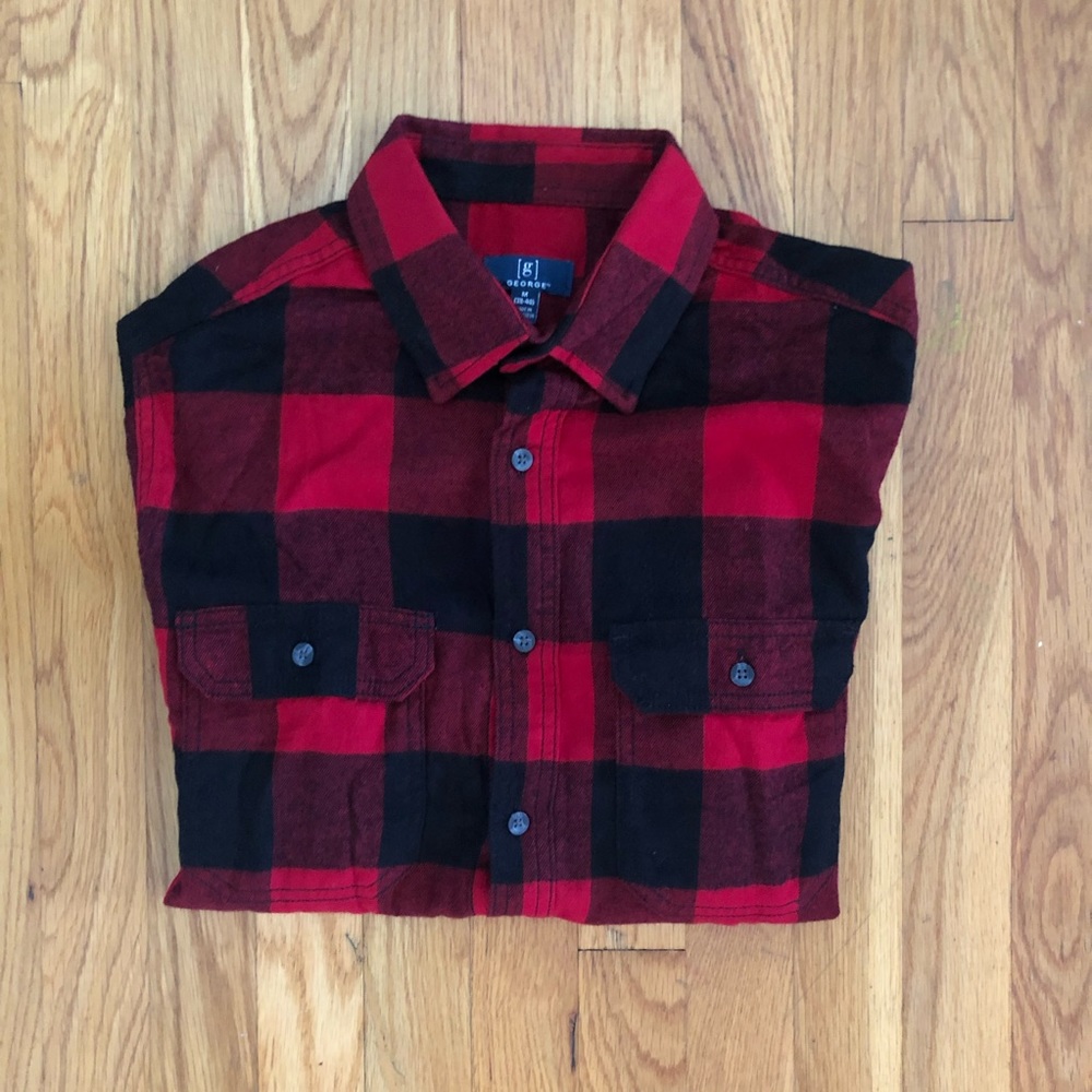 Black and Red Button Down Plaid